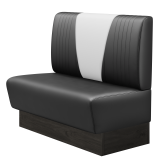 DINER V | Gastrobank | B:H 100 x 103 cm | Schwarz | Gestreift | Leder