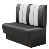 DINER | Gastrobank | B:H 100 x 103 cm | Schwarz | Gestreift | Leder