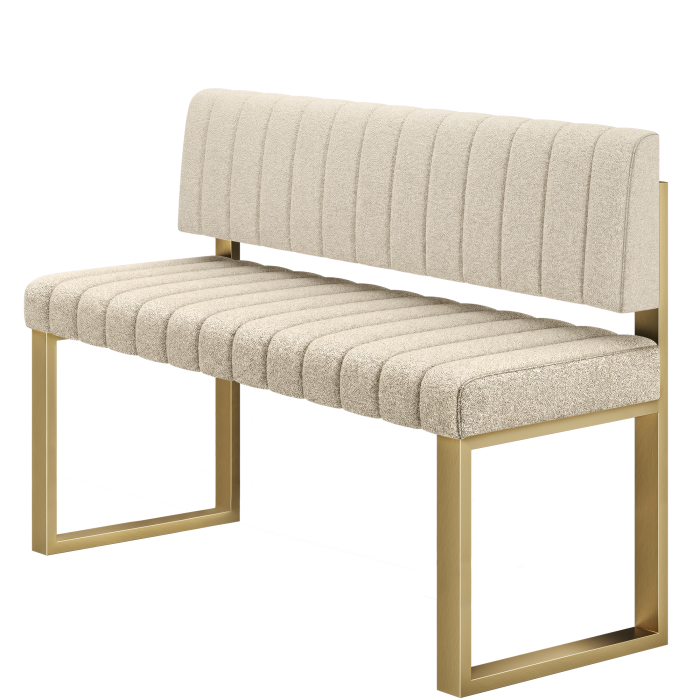 Allen | Hochbank | B:H 100 x 92 cm | Beige | Gestreift | Teddystoff