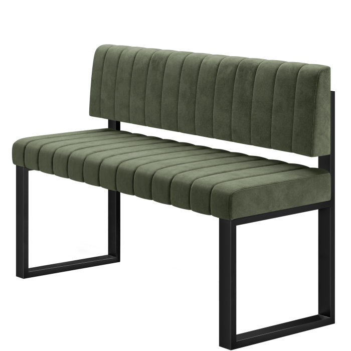 Allen | Hochbank | B:H 120 x 102 cm | Grün | Gestreift | Samt
