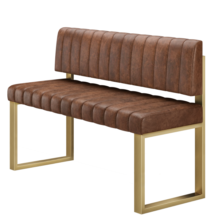 Allen | Hochbank | B:H 140 x 92 cm | Braun | Gestreift | Leder