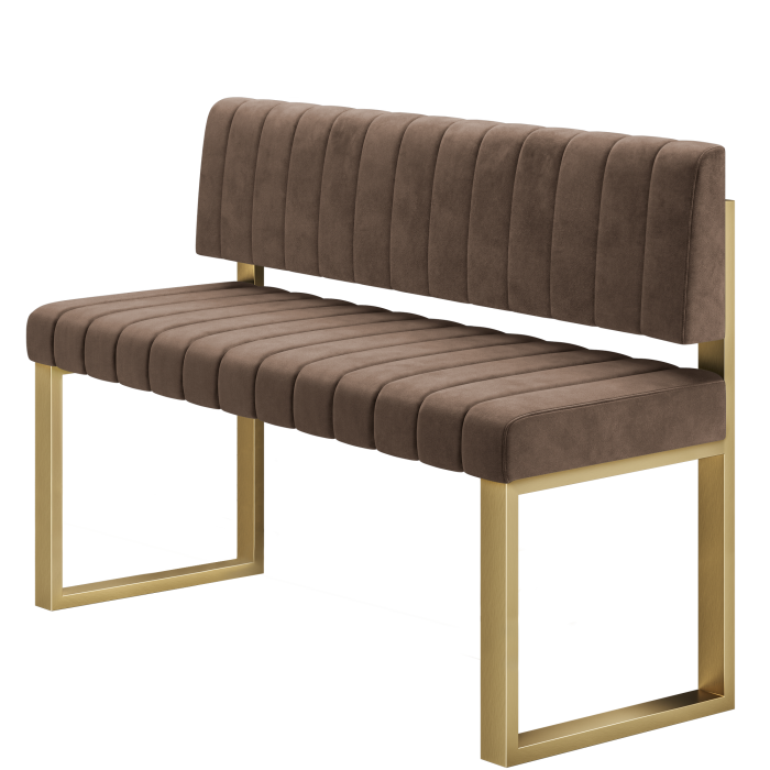 Allen | Hochbank | B:H 140 x 92 cm | Braun | Gestreift | Samt