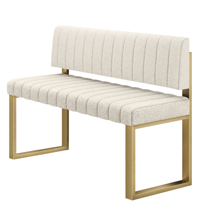 Allen | Hochbank | B:H 180 x 92 cm | Creme | Gestreift | Teddystoff