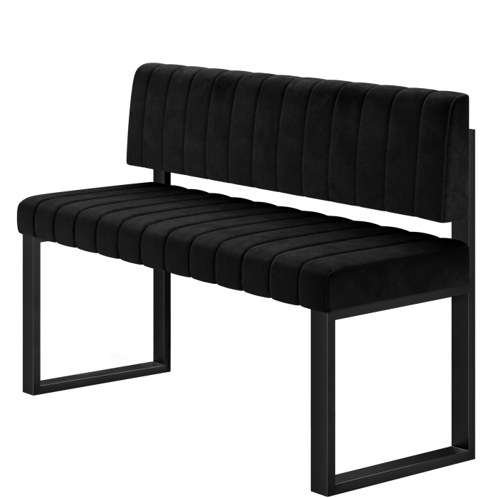 Allen | Hochbank | B:H 200 x 102 cm | Schwarz | Gestreift | Samt