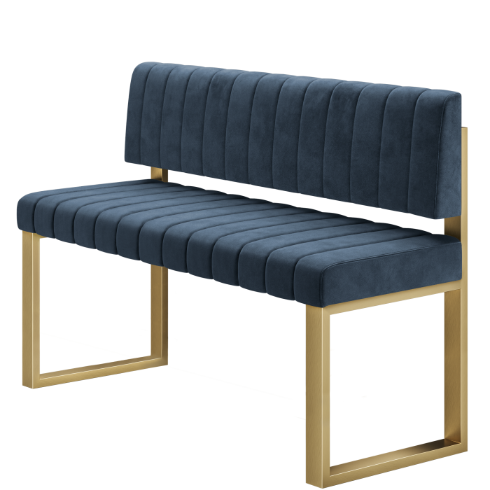 Allen | Hochbank | B:H 200 x 92 cm | Blau | Gestreift | Samt