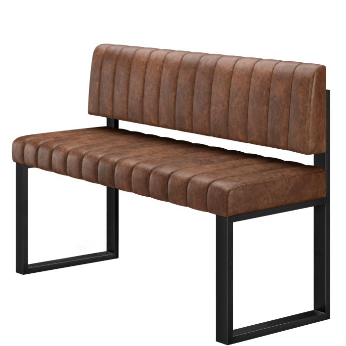 Allen | Hochbank | B:H 200 x 92 cm | Braun | Gestreift | Leder