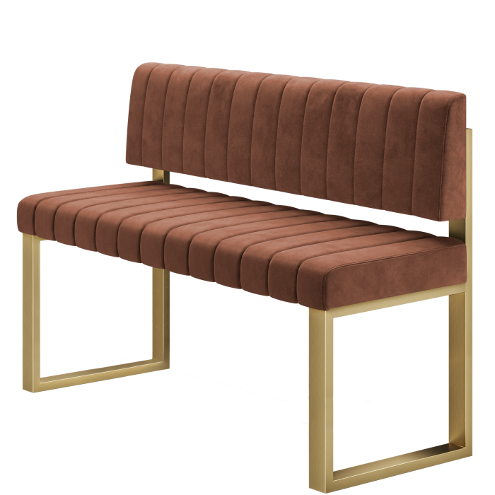 Allen | Hochbank | B:H 60 x 92 cm | Rot Bronze | Gestreift | Samt