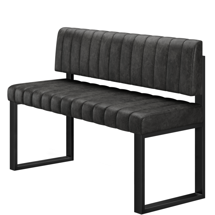 Allen | Hochbank | B:H 60 x 92 cm | Schwarz | Gestreift | Leder