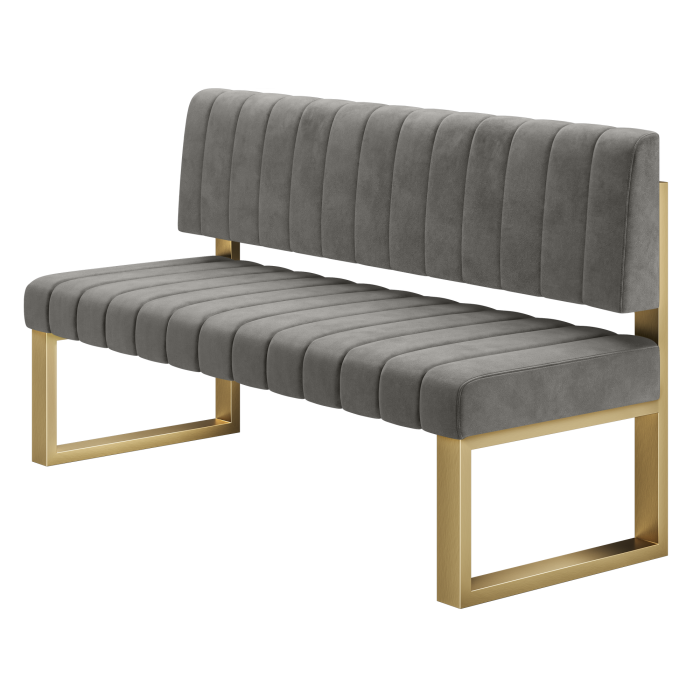 Allen | Sitzbank | B:H 100 x 72 cm | Grau | Gestreift | Samt