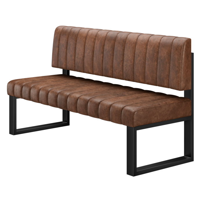Allen | Sitzbank | B:H 120 x 72 cm | Braun | Gestreift | Leder