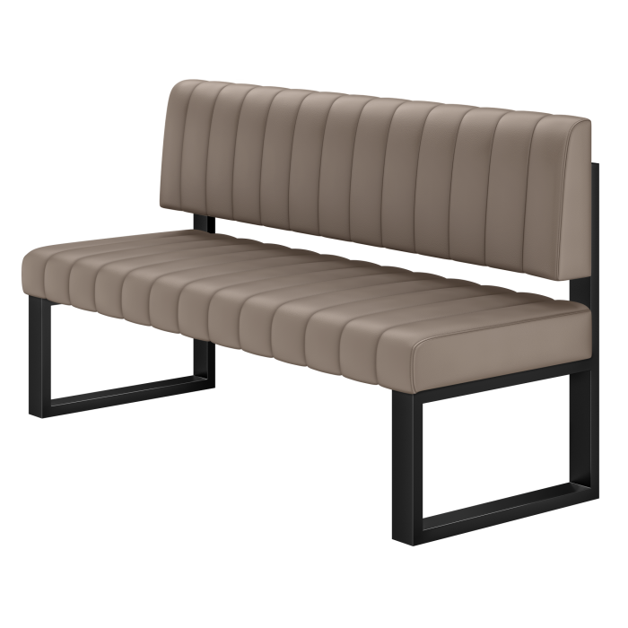 Allen | Sitzbank | B:H 120 x 72 cm | Taupe | Gestreift | Leder
