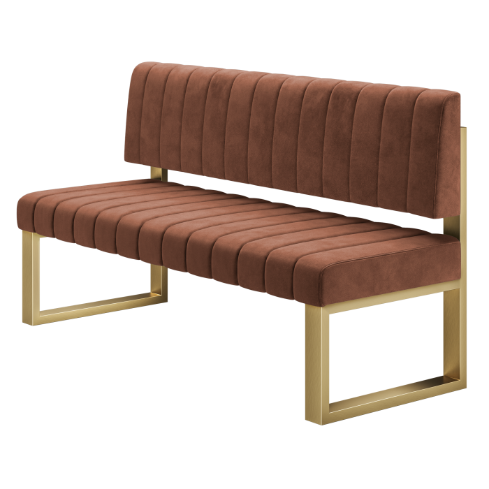 Allen | Sitzbank | B:H 140 x 72 cm | Rot Bronze | Gestreift | Samt