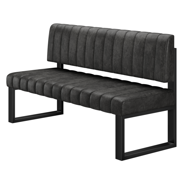 Allen | Sitzbank | B:H 140 x 72 cm | Schwarz | Gestreift | Leder