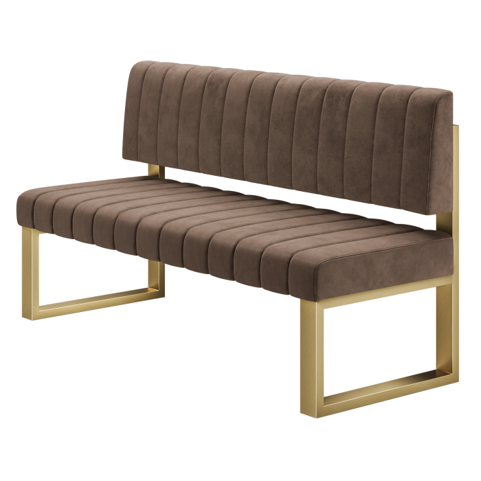 Allen | Sitzbank | B:H 160 x 72 cm | Braun | Gestreift | Samt