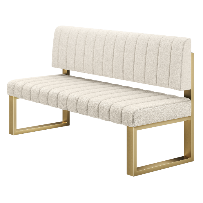 Allen | Sitzbank | B:H 160 x 72 cm | Creme | Gestreift | Teddystoff