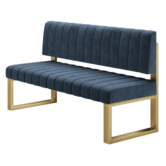 Allen | Sitzbank | B:H 180 x 72 cm | Blau | Gestreift | Samt