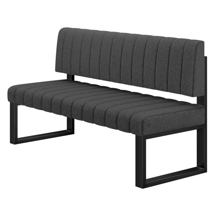 Allen | Sitzbank | B:H 180 x 72 cm | Dunkel Grau | Gestreift | Teddystoff