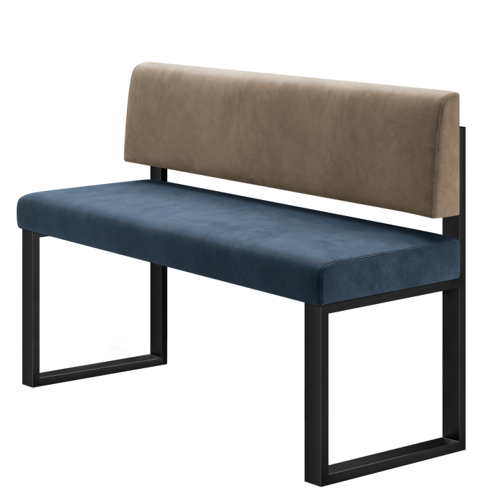 Areo | Hochbank | B:H 100 x 102 cm | Blau | Glatt | Samt