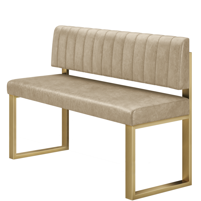 Areo | Hochbank | B:H 100 x 92 cm | Beige | Gestreift | Leder