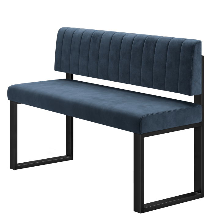 Areo | Hochbank | B:H 100 x 92 cm | Blau | Gestreift | Samt
