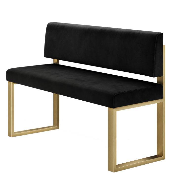 Areo | Hochbank | B:H 100 x 92 cm | Schwarz | Glatt | Samt