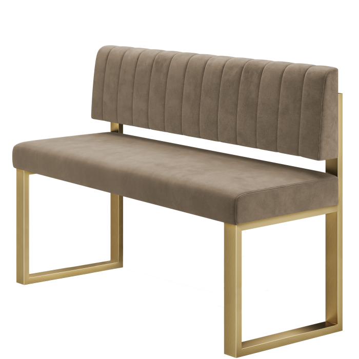 Areo | Hochbank | B:H 100 x 92 cm | Taupe | Gestreift | Samt