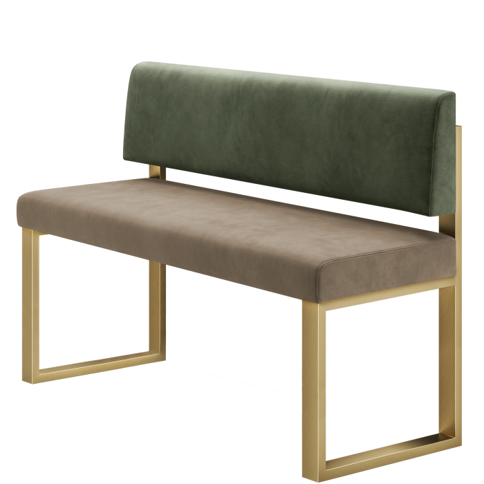 Areo | Hochbank | B:H 100 x 92 cm | Taupe | Glatt | Samt