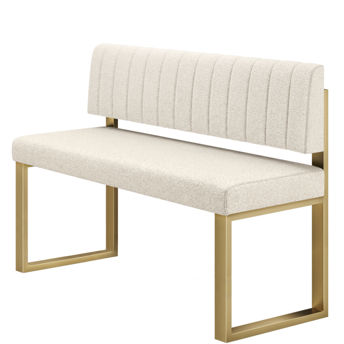 Areo | Hochbank | B:H 120 x 102 cm | Creme | Gestreift | Teddystoff