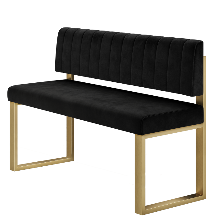 Areo | Hochbank | B:H 120 x 102 cm | Schwarz | Gestreift | Samt