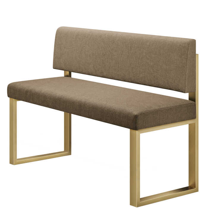 Areo | Hochbank | B:H 120 x 102 cm | Taupe | Glatt | Stoff/Textil