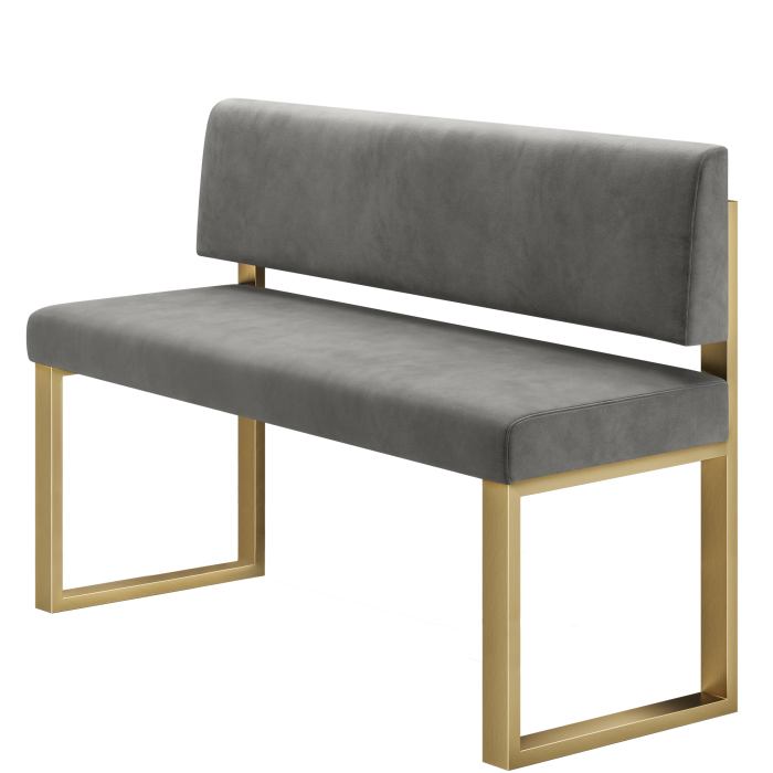 Areo | Hochbank | B:H 120 x 92 cm | Grau | Glatt | Samt