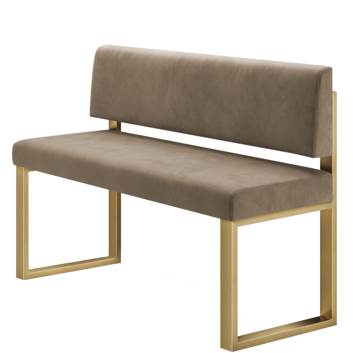 Areo | Hochbank | B:H 120 x 92 cm | Taupe | Glatt | Samt