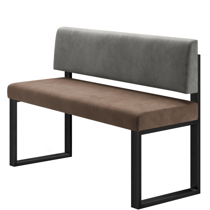 Areo | Hochbank | B:H 140 x 92 cm | Braun | Glatt | Samt