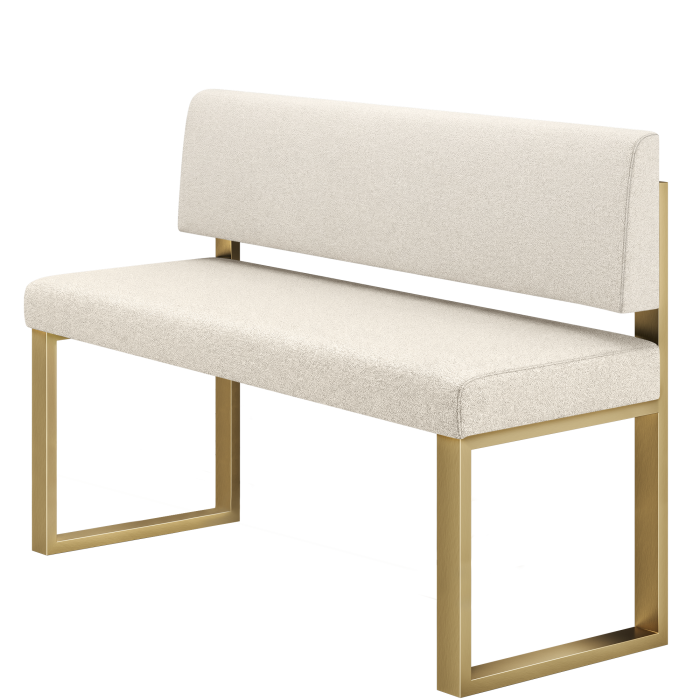 Areo | Hochbank | B:H 140 x 92 cm | Creme | Glatt | Teddystoff