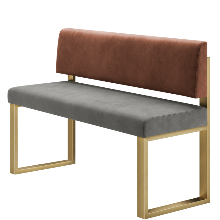 Areo | Hochbank | B:H 140 x 92 cm | Grau | Glatt | Samt