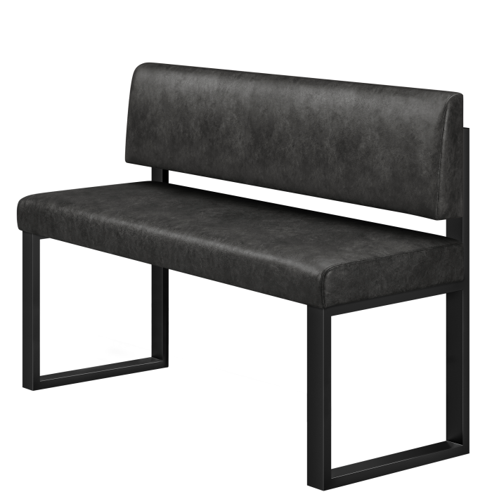 Areo | Hochbank | B:H 140 x 92 cm | Schwarz | Glatt | Leder
