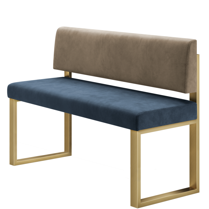 Areo | Hochbank | B:H 160 x 92 cm | Blau | Glatt | Samt