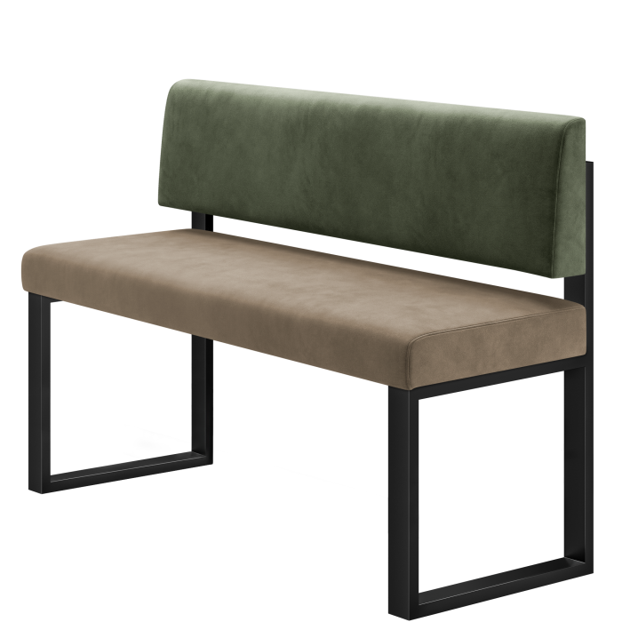 Areo | Hochbank | B:H 200 x 92 cm | Taupe | Glatt | Samt