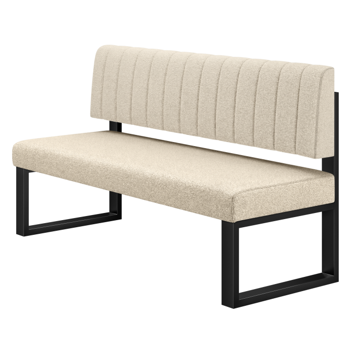 Areo | Sitzbank | B:H 120 x 72 cm | Beige | Gestreift | Teddystoff