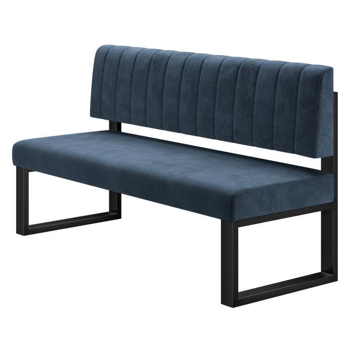 Areo | Sitzbank | B:H 120 x 72 cm | Blau | Gestreift | Samt