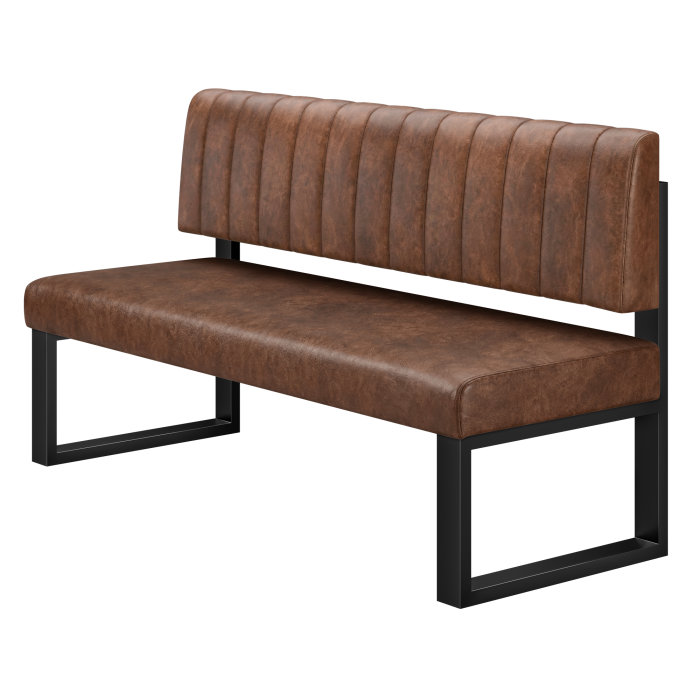 Areo | Sitzbank | B:H 140 x 72 cm | Braun | Gestreift | Leder
