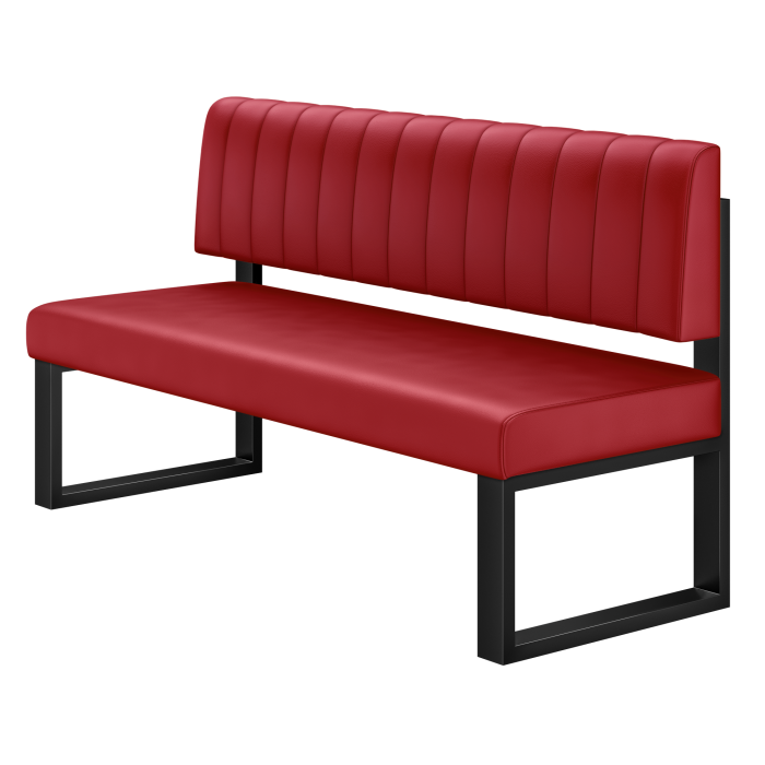 Areo | Sitzbank | B:H 140 x 72 cm | Rot | Gestreift | Leder