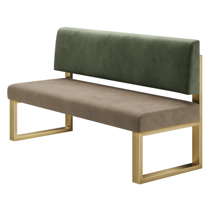 Areo | Sitzbank | B:H 140 x 72 cm | Taupe | Glatt | Samt