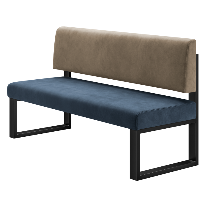 Areo | Sitzbank | B:H 160 x 72 cm | Blau | Glatt | Samt