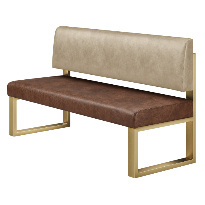 Areo | Sitzbank | B:H 160 x 72 cm | Braun | Glatt | Leder