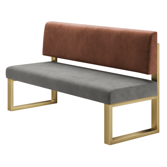 Areo | Sitzbank | B:H 160 x 72 cm | Grau | Glatt | Samt