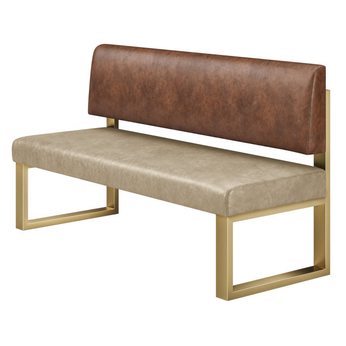 Areo | Sitzbank | B:H 180 x 72 cm | Beige | Glatt | Leder