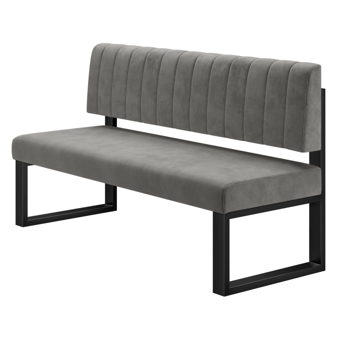 Areo | Sitzbank | B:H 180 x 72 cm | Grau | Gestreift | Samt