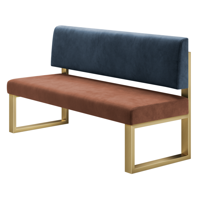 Areo | Sitzbank | B:H 180 x 72 cm | Rot Bronze | Glatt | Samt