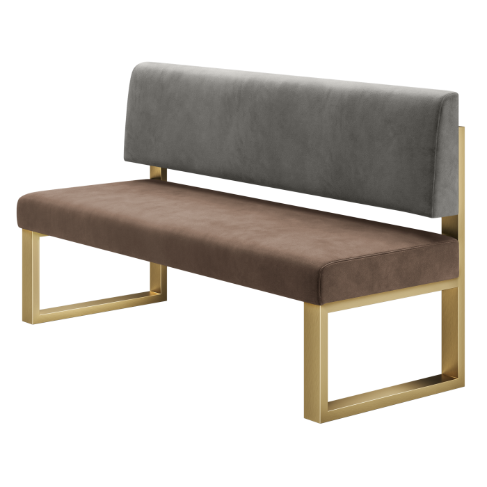 Areo | Sitzbank | B:H 200 x 72 cm | Braun | Glatt | Samt